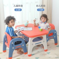 Desks &amp; Tables Kindergarten Tables and Chairs Children's Plastic Desk Home Table Small Chair Set Learning Gaming Table B