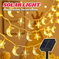 New Solar Moon Star String Lights 8Mode Fairy Crystal Ball Lampu Raya Kelip-Kelip Christmas Hari Ray