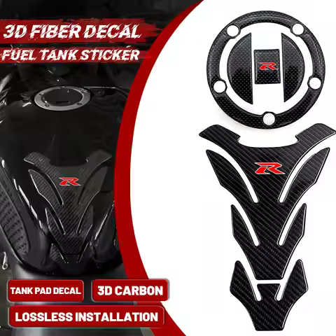 Carbon Fiber 3D Oil Fuel Gas Tank Pad Decal Protector Sticker For SUZUKI GSXR GSX-R 600 750 1000 K3 