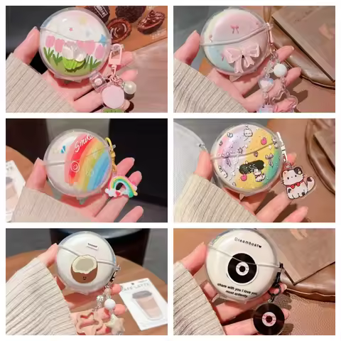 Cute bowknot disc coconut shell Earphone Case For Xiaomi M79 Wireless Earphone Cover Charging Box Wi