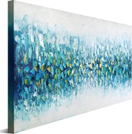 Abstract Canvas Wall Art Textured: 3d Art  Painted  Painting Wall Art Large Blue Artwork For Walls P