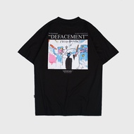 Epidemic Defacement Black Streetwear Short Sleeve American 20s Premium Viral T-Shirt