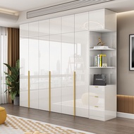 LP-6 Get Gifts🎯Simple Modern Wardrobe Bedroom and Household Solid Wood Four Five Six Open Door Paint Wardrobe Economic L