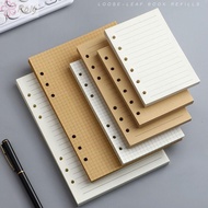 ROLY 80Sheets Notebook Refill Paper, Horizontal Line/Blank A5/A6/A7 Loose Leaf Paper, Durable Kraft 
