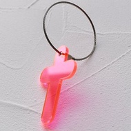 十字架鑰匙圈-螢光粉紅