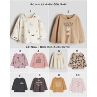 Genuine HM JP/UK/ES long-sleeved t-shirt for boys and girls, sizes from 4-6m to 3-4y