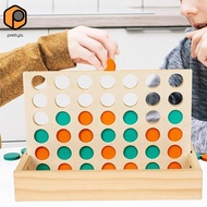 [prettyia] Wooden 4 in A Row Game Line up 4 Game Educational Toy Rustic Kids Adults Montessori Birth