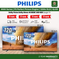 Philips 55 65 Inch 4K UHD HDR 120Hz DLG QLED Google TV 55PQT8530/68 65PQT8530/68 Dolby Vision Dolby 