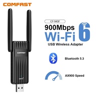 COMFAST AX900 WiFi 6 Bluetooth Adapter 2.4G&5GHz 900Mbps WPA3 WiFi adaptador 2*3dBi Antenna BT5.3 Do