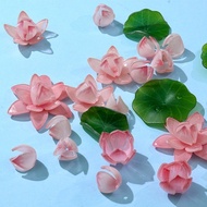 Fine 5pcs Water Lilys Flower Leaves Jewelry Making Supplies Resin Craft Materials for Handmade Creation and Art Projects