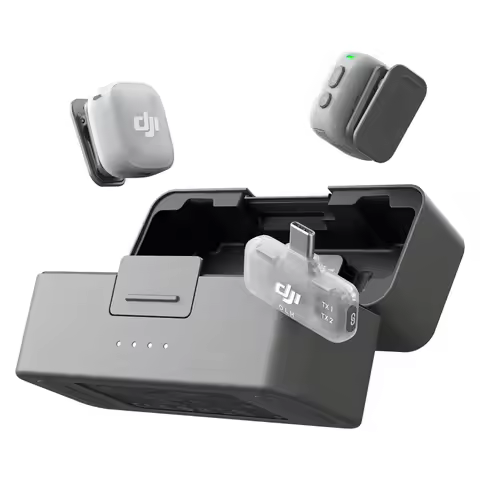 DJI Mic Mini 2, Wireless Lavalier Microphone, 2 TX + Mobile RX + Charging Case, Plug & Play, 90H Bat
