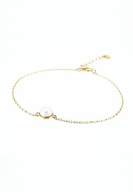 半圓托正圓珍珠925純銀手鍊 (銀/玫瑰金/18K金) | 珍珠系列