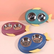 Dog bowl, CS147, Lananh_petstore, fish-shaped bowl, removable stainless steel tray