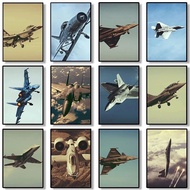 Fighter Jet F22 F35 F18 Military Fan Painting Canvas Print Poster Modern Home Living Room Bedroom De