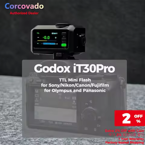 Godox●iT30Pro●On Camera Flash TTL Mini Flash with Hot Shoe for Sony Canon Nikon Fujifilm Olympus and