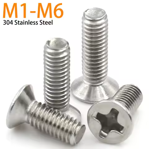 10-100Pcs Cross Screws M1 M1.2 M1.4 M1.6 M2 M2.5 M3 M3.5 M4 M5 M6 304 Stainless Steel Phillips Flat 