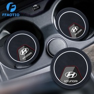 FFAOTIO Silicone Car Coaster Non Slip Mat Car Interior Accessories For Hyundai Matrix I10 Elantra Ac