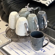 Ceramic Mug Set Light Luxury Cup High-value Household Living Room Ceramic Mug Mug with Tray