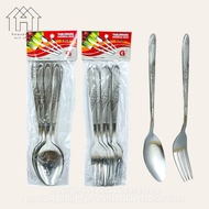 Stainless Steel Cutlery Table Dinner Spoon Flower Design / Fork Steak / Dessert Soup Cutleries Sudu 