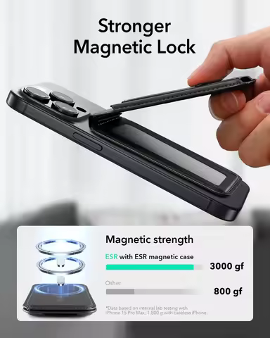 ESR MagSafe Wallet ESR for MagSafe Wallet 5 Card Holder for Phone Case RFID Blocking Magnetic Wallet