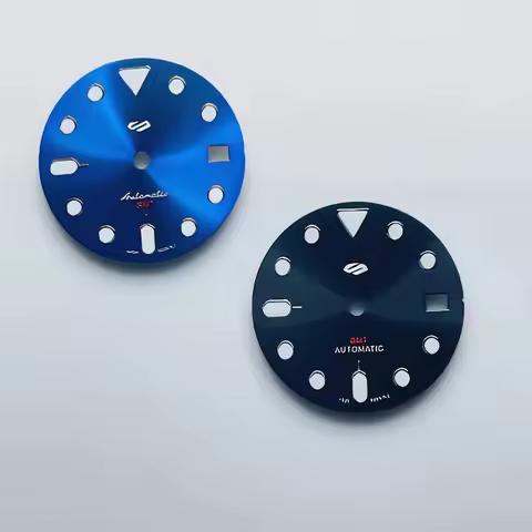 28.5mm New NH34 Dial Green Luminous Modified Mechanical Diver's Watch GMT Face Dials s logo Watch Ac