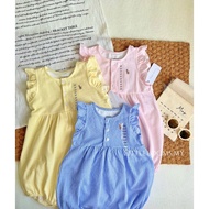 (Readystock) Premium Quality- Baby Girl/ Kids RL Polo Ralph Chic Sleeveless Striped /Full Embroidery