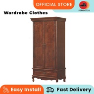 P2U SSWT Almari Pakaian/Almari Baju/Kabinet Pakaian/Clothes Cabinet/Wardrobe Clothes/Almari Baju 2Pintu Kayu Solid