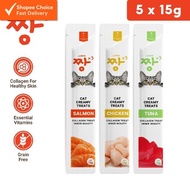 JJANGX3 Cat Creamy Collagen Treats 5pcs x (15g)