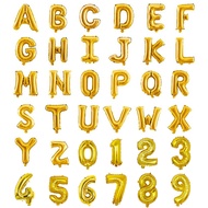 16inch gold letters A~Z letter balloon 0~9 goldnumber balloon