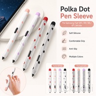 Silicone Polka Dot Pen Sleeve for Samsung Galaxy Tab S10 S9 S8 S7 FE S6 Lite Plus Ultra SPen Cover A