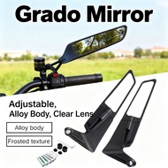 Walang Grado Large Full Alloy 31cm Side Mirror Adjust Mount Horus Clear Lens Winglet