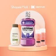 Daily Bathroom Regime Bundle –Neutrogena Acne Body Wash, Aveeno Moisturizing Body Wash & Listerine M