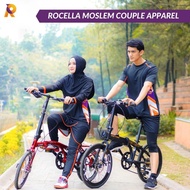 WT057 Baju Setelan Olahraga Gowes Sepeda Couple Pria Wanita Muslimah H