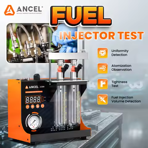 ANCEL JC200 2-Cylinder Fuel Spray Nozzle Cleaning Machine Fuel Injector Tester Cleaner For Car Motor