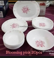 🔥 BIG SALES 11.11🔥Set makan Original Corelle 20 pcs Blooming Pink 🔥