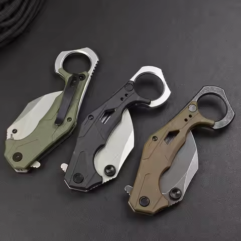 Kesiwo 2064 8CR13MOV Blade Folding Karambit Knife G10 Handle Bearing Camping Hunting Pocket Survival