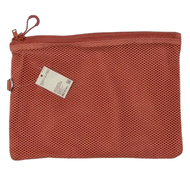 MUJI 無印良品 聚酯纖維雙拉鍊袋 L  27 x 19cm  橘色