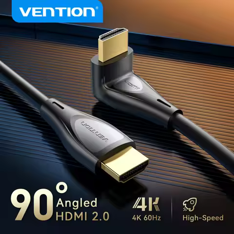 Vention 90° Angled HDMI 2.0 Cable 4K60Hz Ultra HD High-Speed Cord for Xiaomi TV Monitor Laptop PS5 X