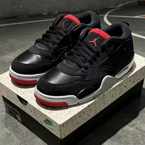Nike Air Jordan 4 Rm Original Men's Sneakers Plaid Fashion Abrasion Resistant Casual Aj Basketball S