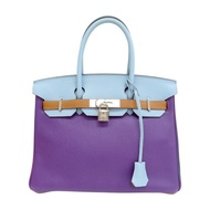 拼色 Clemence 牛皮 Birkin 30 Arlequin 柏金包 手提包 □P刻 銀釦【HERMES 愛馬仕】