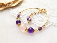 手鍊 / 【迷醉女人花】/ 粉水晶/烏拉圭紫水晶/超七 /手圍15-19