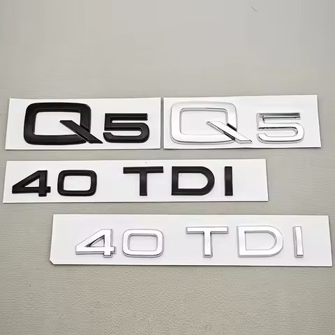 3D ABS Car Letters Logo Q5 40 TDI Logo Rear Trunk Badge Emblem Decals For Audi Q5 Q3 Q7 A4 A5 A6 A7 