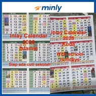 Inlay Calendar / Islamic/Horse Racing Wall Calendar 2026//265 x 260mm (Big)/133 x 130 (Mini)