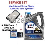 Suzuki Swift 1.5 Proton Ertiga *Mobil 10W40-4L Semi Synthetic Engine Oil +O/F 16510-61J00 +Air Filte