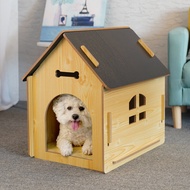 Wooden Kennel Winter Warm Cat Nest Cat House Indoor Dog House Teddy Dog House Closed with Door Pet Cabin