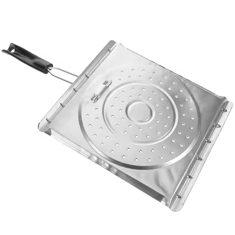 Grilling Table Tortilla Corn Toast Rack Fish Plastic Handle Camping Stove Toaster Silver Vegetables 