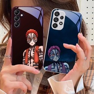Akaza • Demon Slayer Tempered glass phone case for Samsung Galaxy S24 Plus S20 FE S23 Ultra A16 A15 