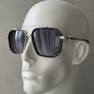Chromehearts aviator style mens sunglasses black silver