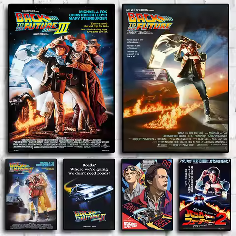 Classic Movies Back To The Future 80s Retro Art Home Wall Decor Pictures for Room Living Canvas Prin