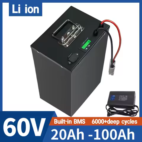 Batterie 60V 20Ah 30Ah 40Ah 50Ah 60Ah 70Ah 80Ah lithium-ion battery pack and charger suitable for 1k
